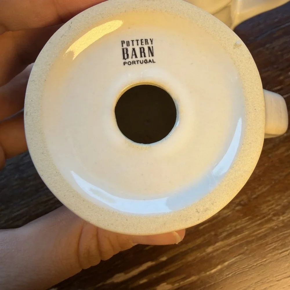 Two Pottery Barn Salt Shaker With Handles‎ White Color (no Plugs)